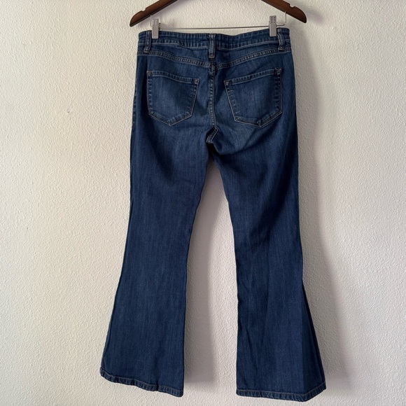 Retro Chic Sun & Shadow Flare Leg Bell Bottom Jeans Maya Wash Size 7 Boho Casual - Picture 4 of 12